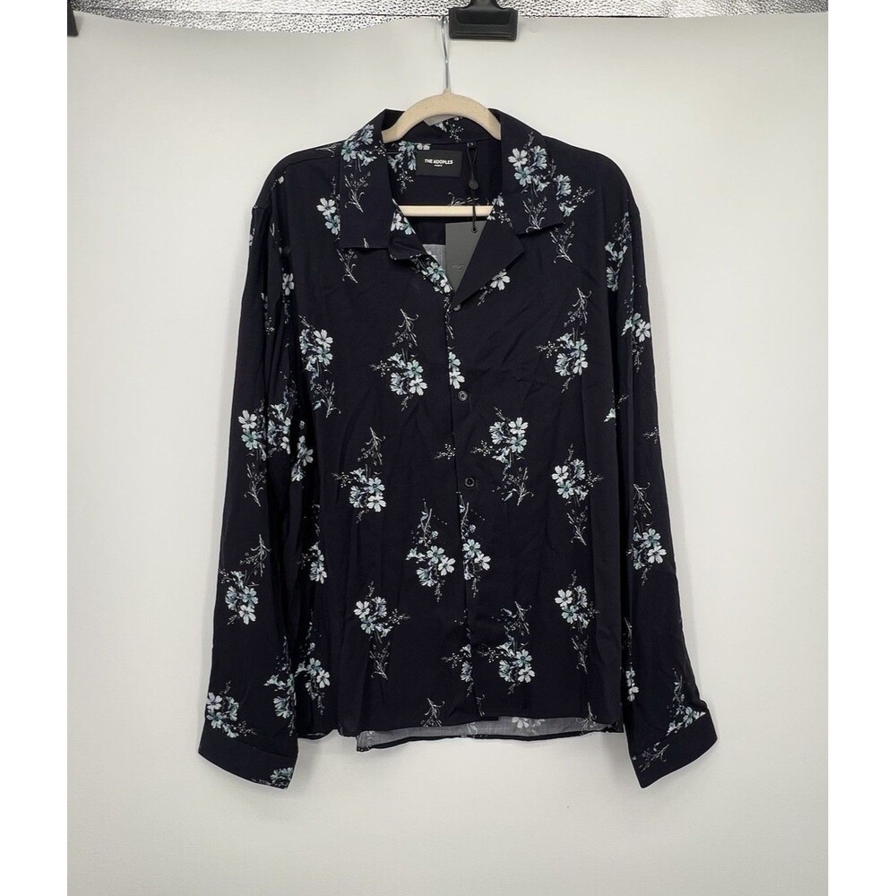 The Kooples Mens Floral Button Up Shirt Size L Hawaiian Collar Resort Vacation